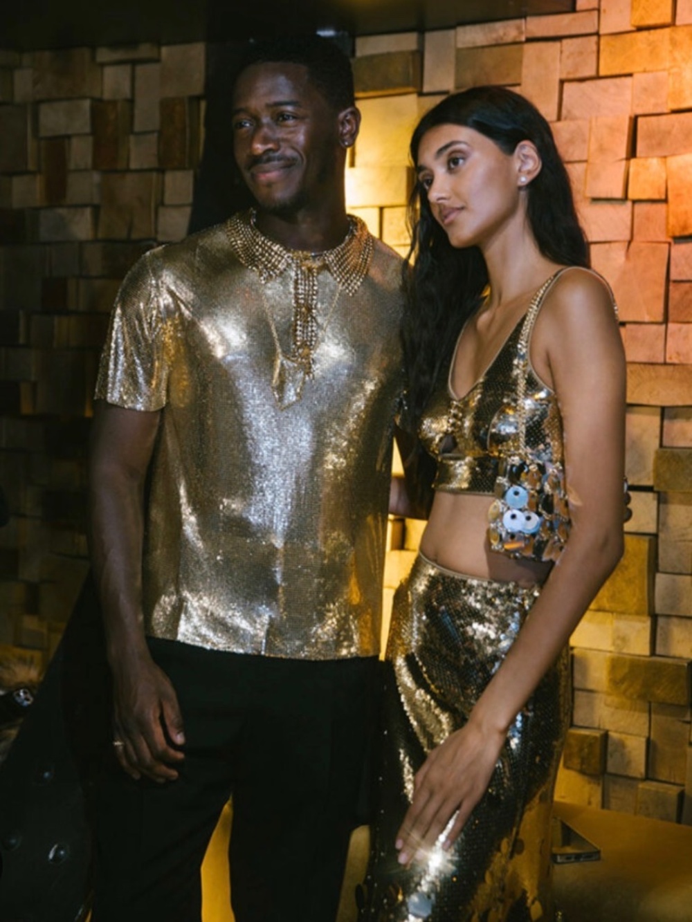 H&M x Paco Rabanne Gold Sequin Crop Top - Picture 6 of 9